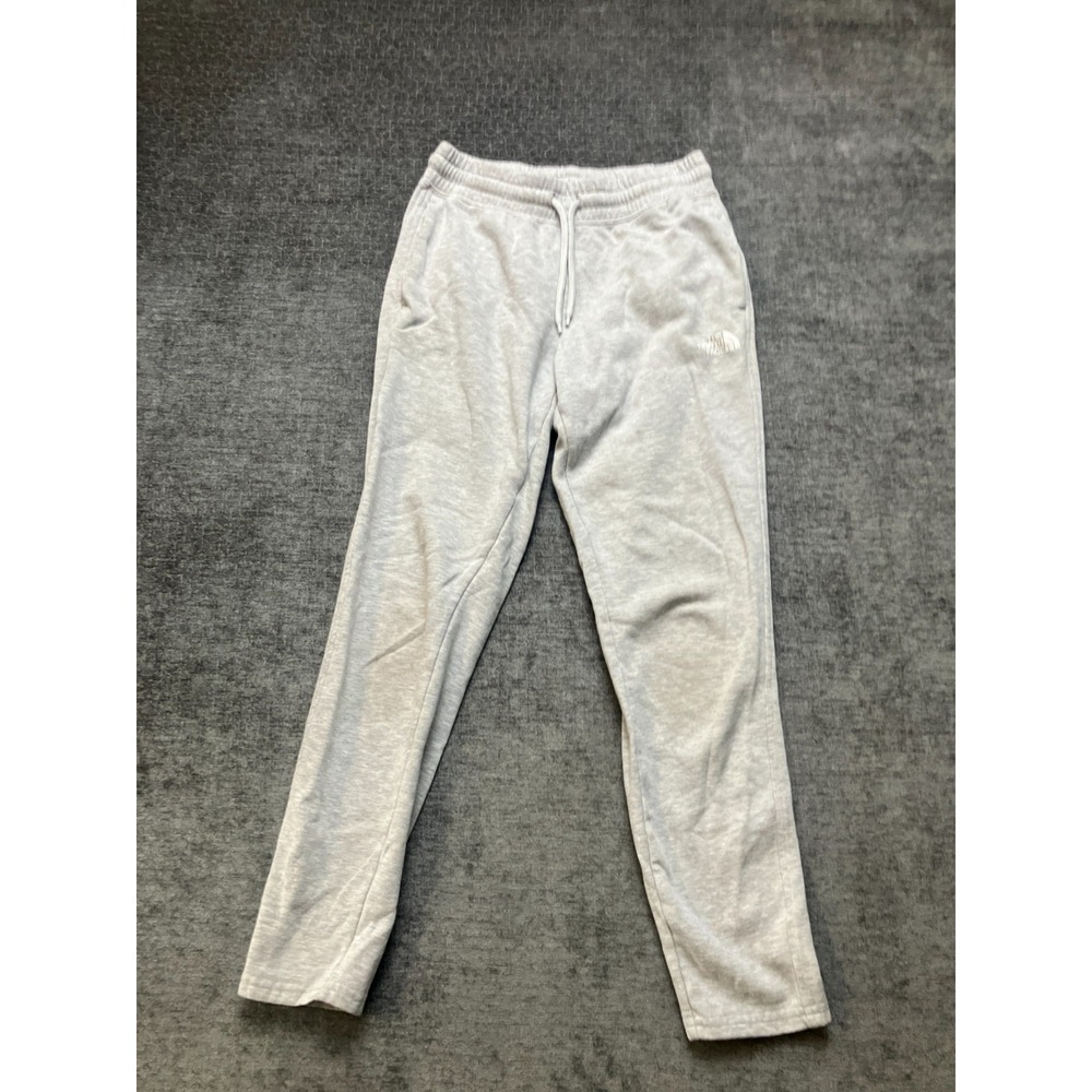 The North Face Sweatpants Womens Small Gray Fleece Lined Cotton Logo Drawstring